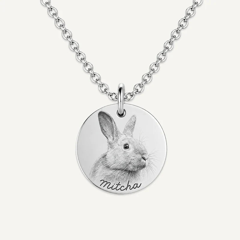 Medaillon Kette mit Tierfoto