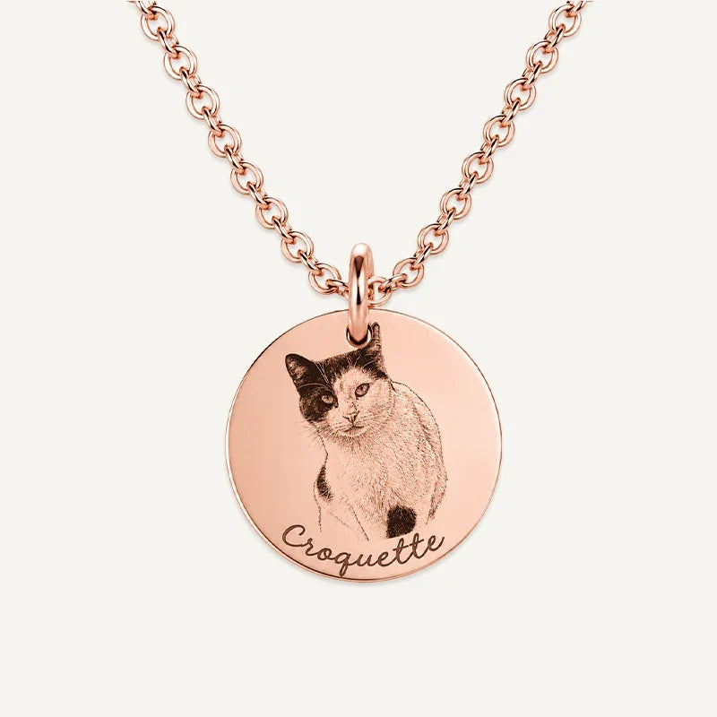 Medaillon Kette mit Tierfoto