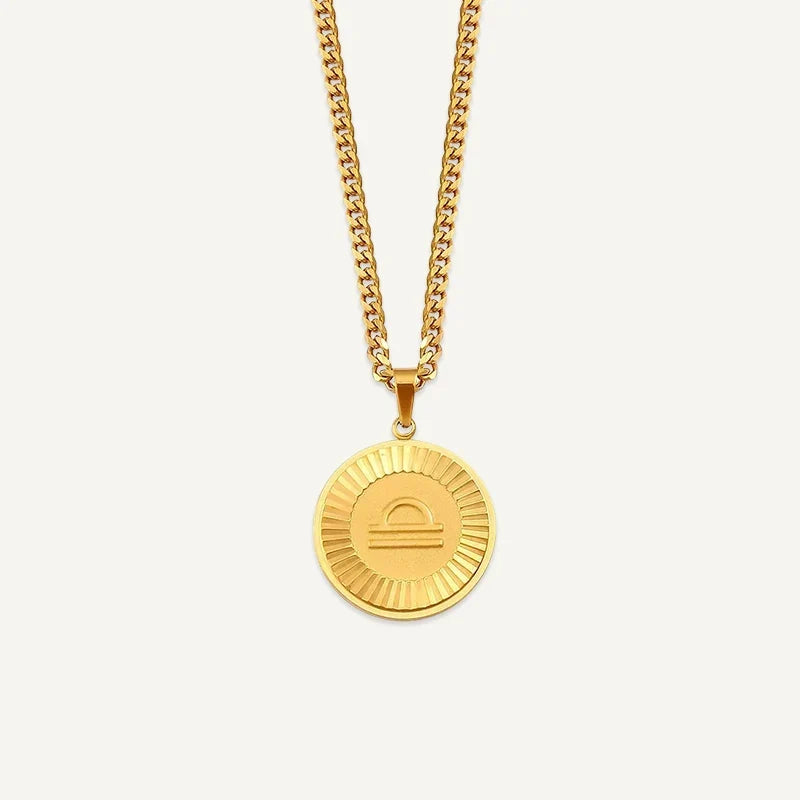 Sternzeichen Kette mit rundem Medaillon