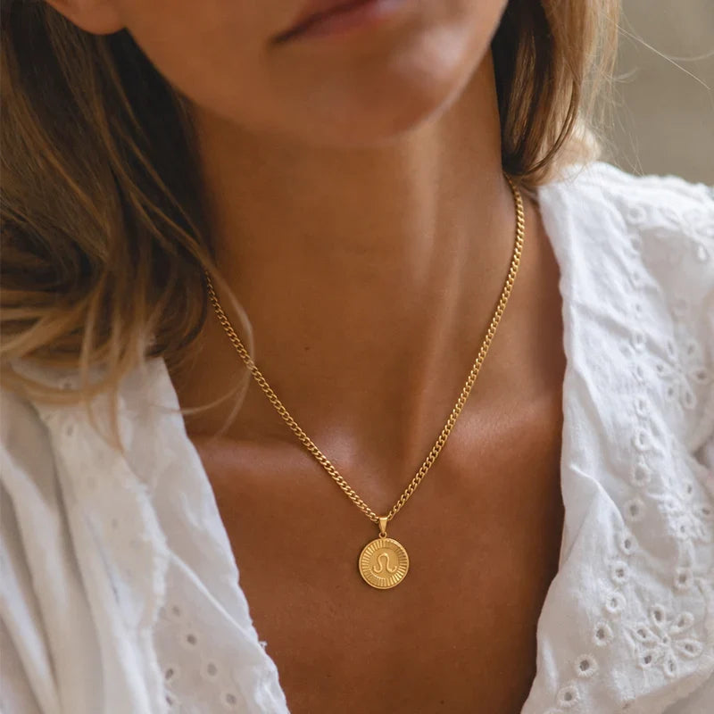Sternzeichen Kette mit rundem Medaillon
