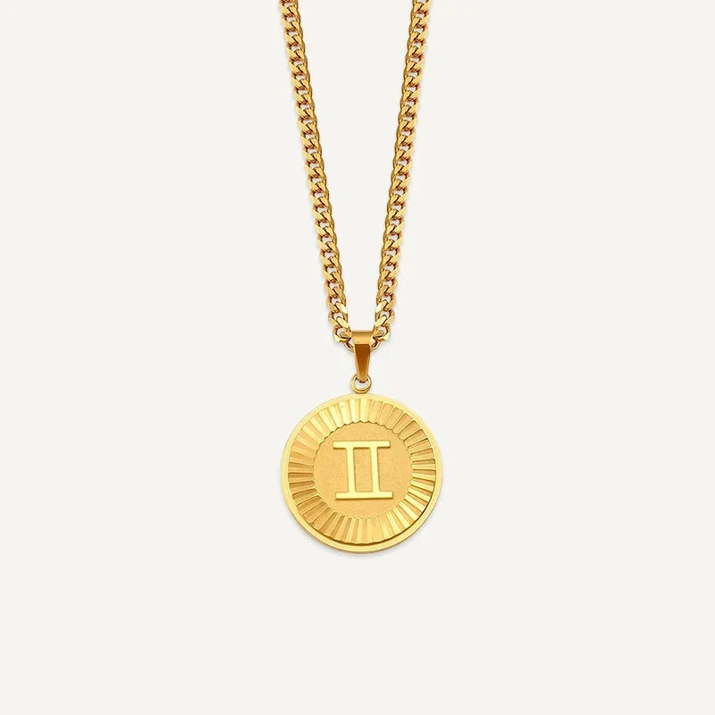 Sternzeichen Kette mit rundem Medaillon