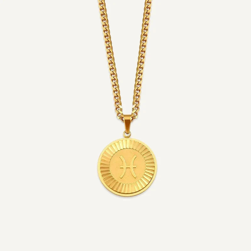 Sternzeichen Kette mit rundem Medaillon