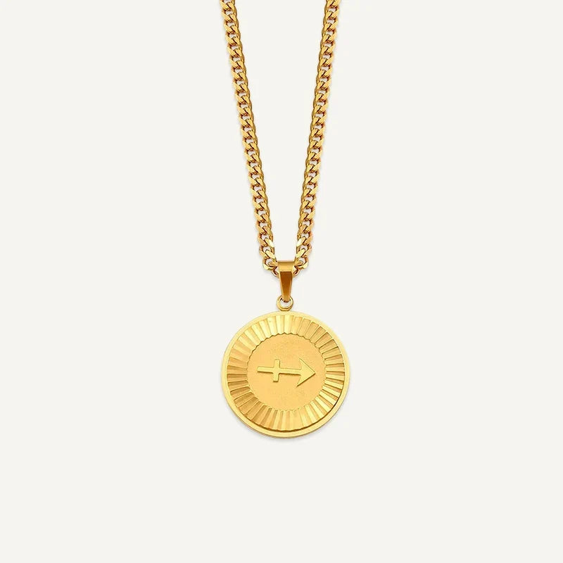 Sternzeichen Kette mit rundem Medaillon
