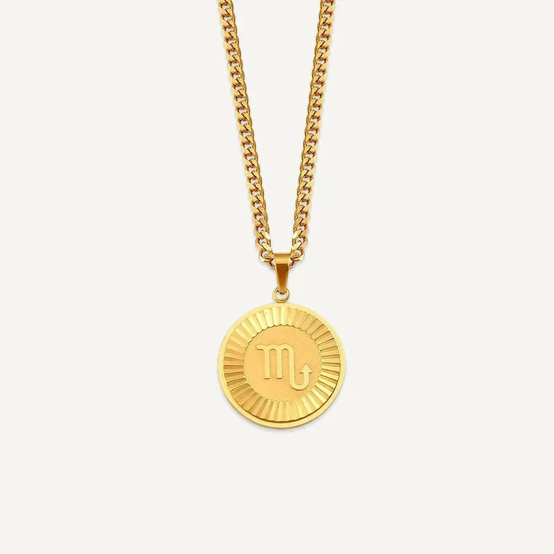 Sternzeichen Kette mit rundem Medaillon