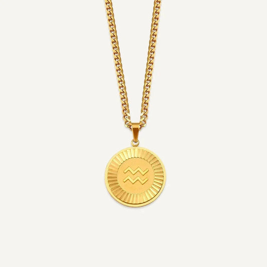 Sternzeichen Kette mit rundem Medaillon