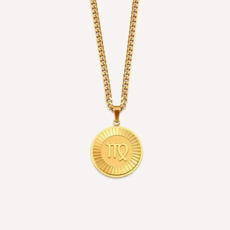 Sternzeichen Kette mit rundem Medaillon