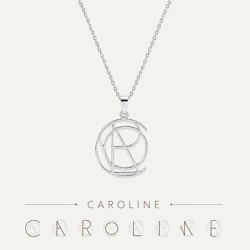 Monogramm Kette mit verschlungenen Buchstaben