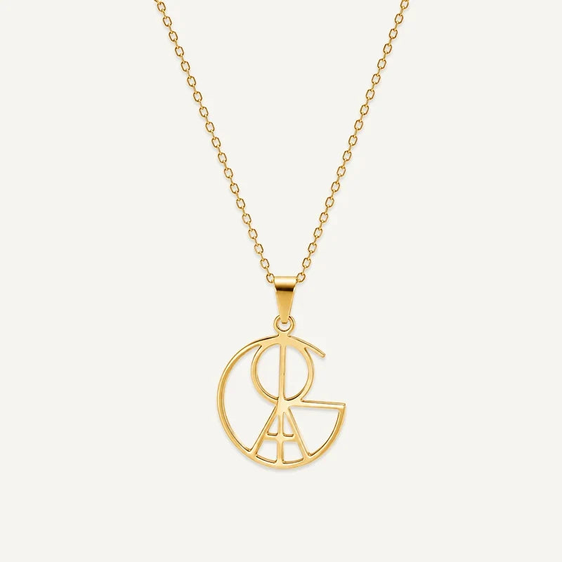 Monogramm Kette mit verschlungenen Buchstaben