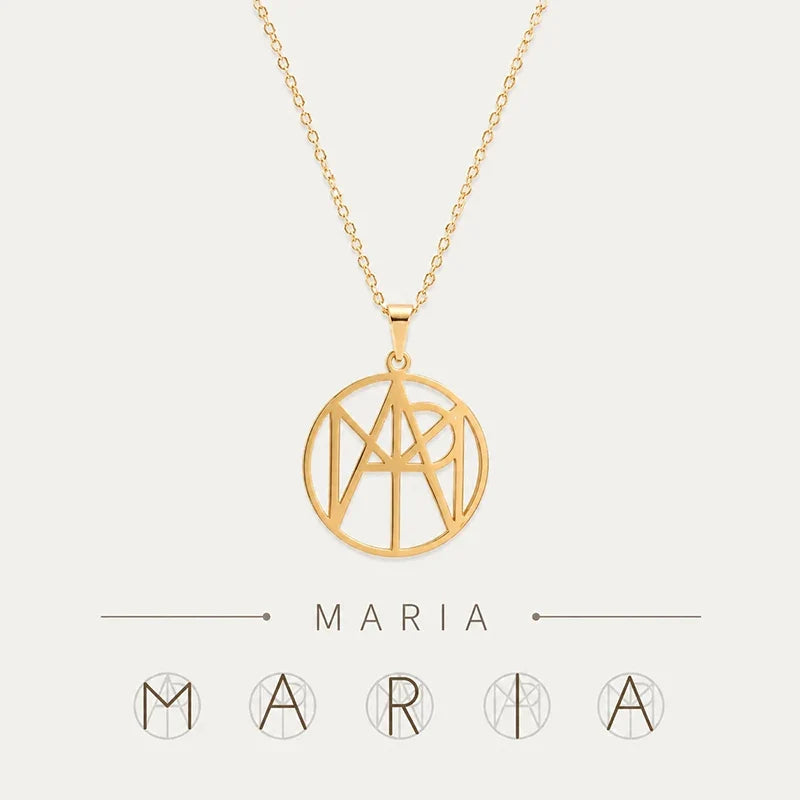 Monogramm Kette mit verschlungenen Buchstaben