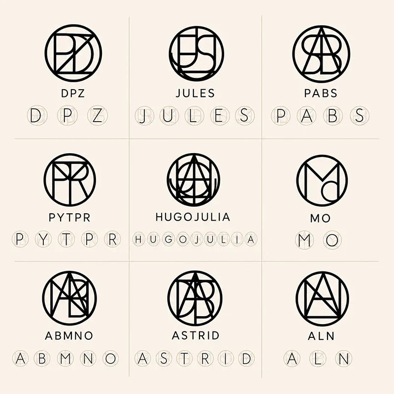Monogramm Kette mit verschlungenen Buchstaben