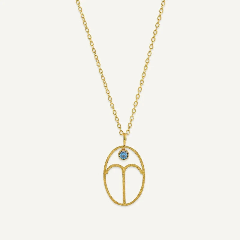 Sternzeichen Kette oval mit Geburtsstein