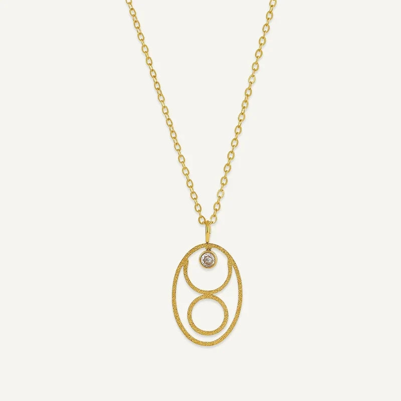 Sternzeichen Kette oval mit Geburtsstein