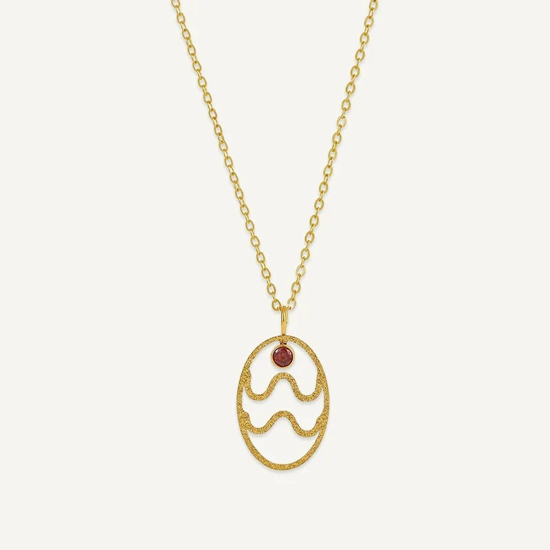 Sternzeichen Kette oval mit Geburtsstein