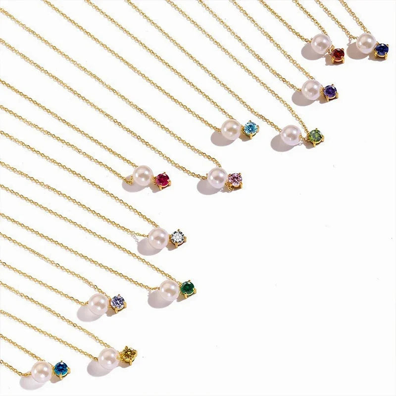 Geburtsstein Kette mit Perle