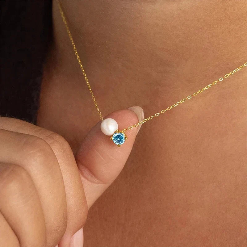 Geburtsstein Kette mit Perle